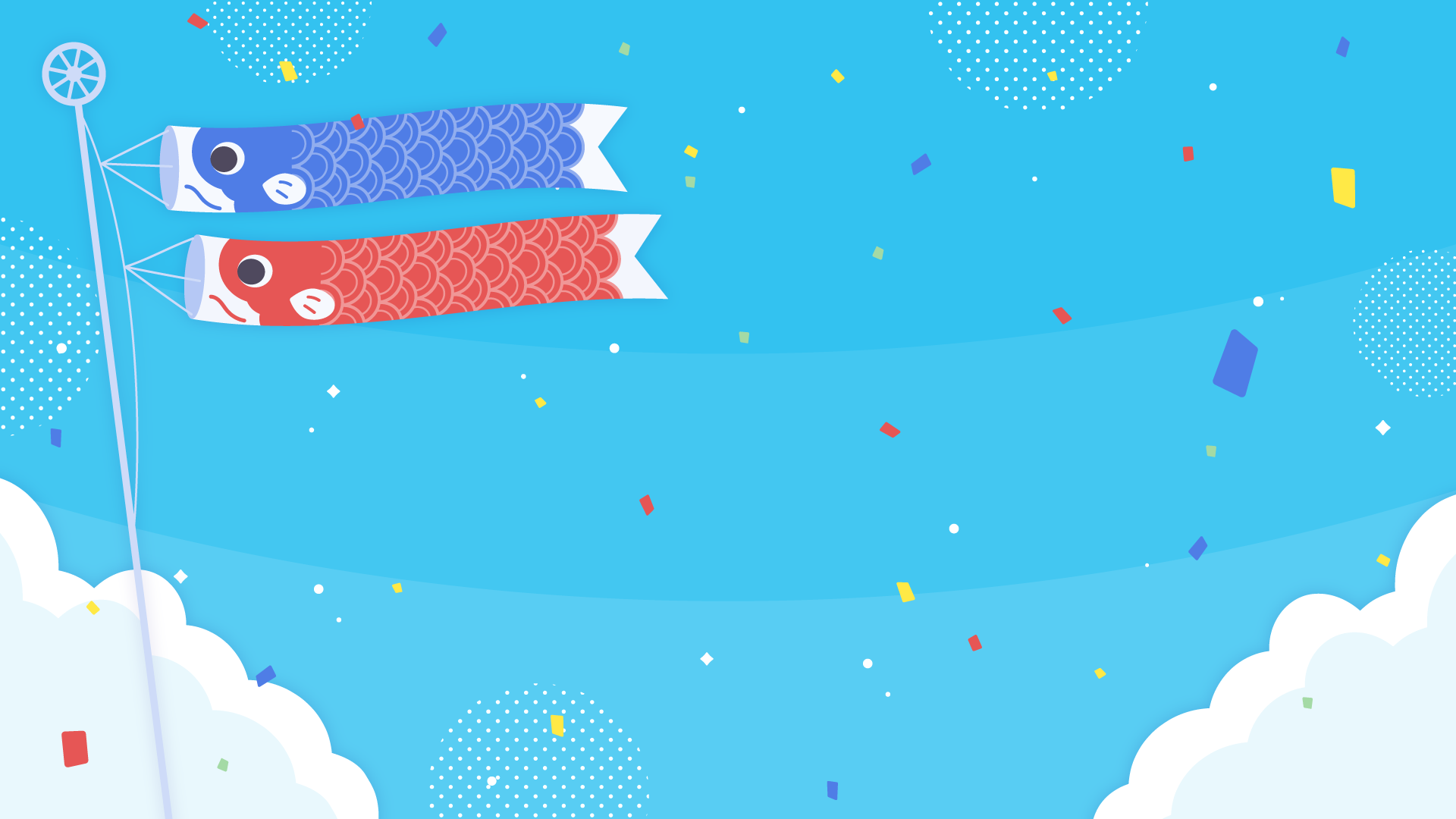 鯉のぼりと空の背景(8種) | OKUMONO