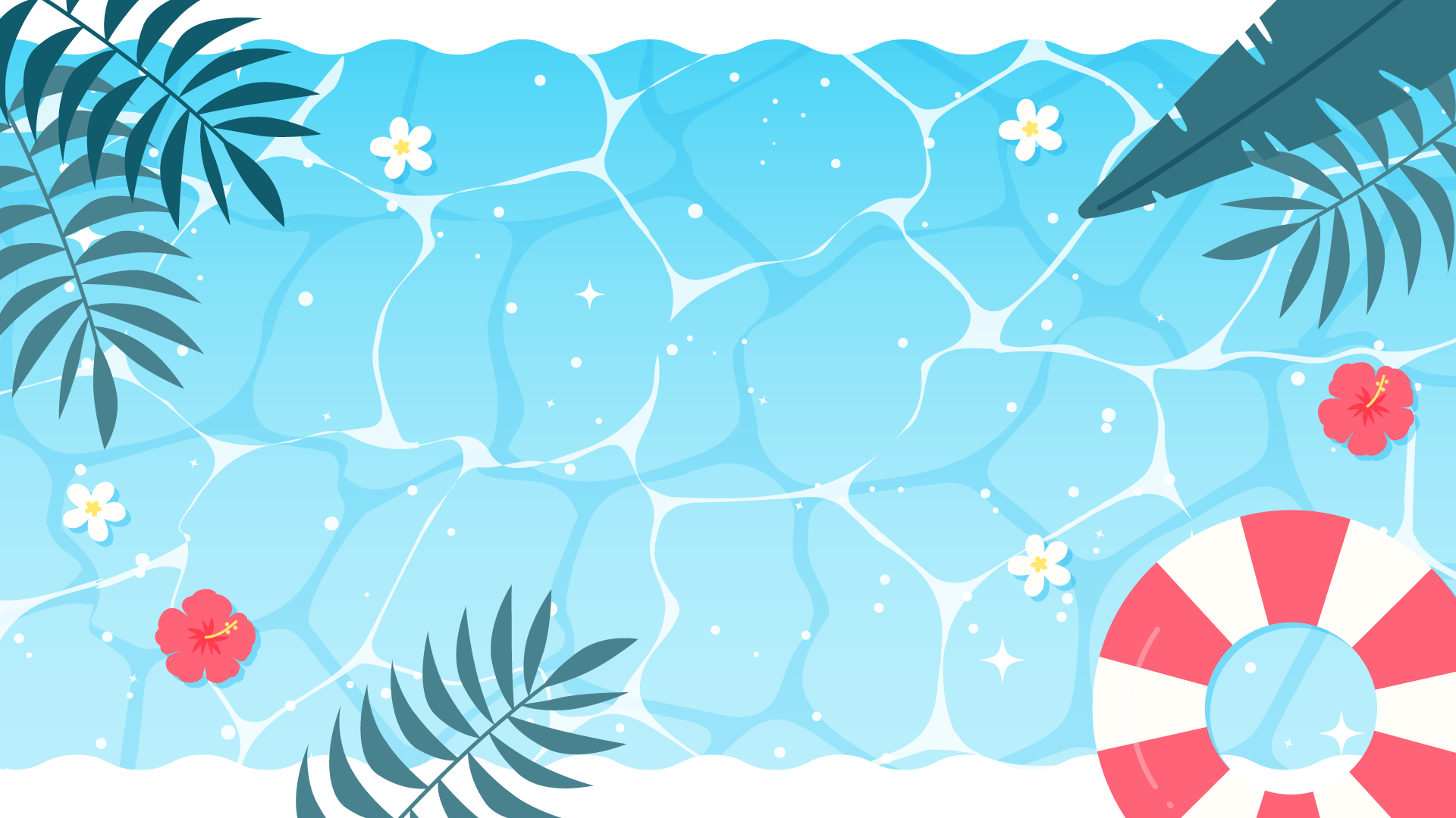 海と浮き輪の背景-16:9/9:16(10種) | OKUMONO