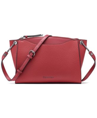 Calvin Klein Garnet Small Top Zipper Crossbody Bag - Macy's