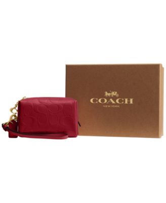 COACH Boxed Essential Mini Patent Signature Cosmetic Pouch - Macy's