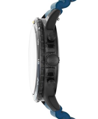 Fossil Q Men's Crewmaster Blue Silicone Strap Hybrid Smart Watch