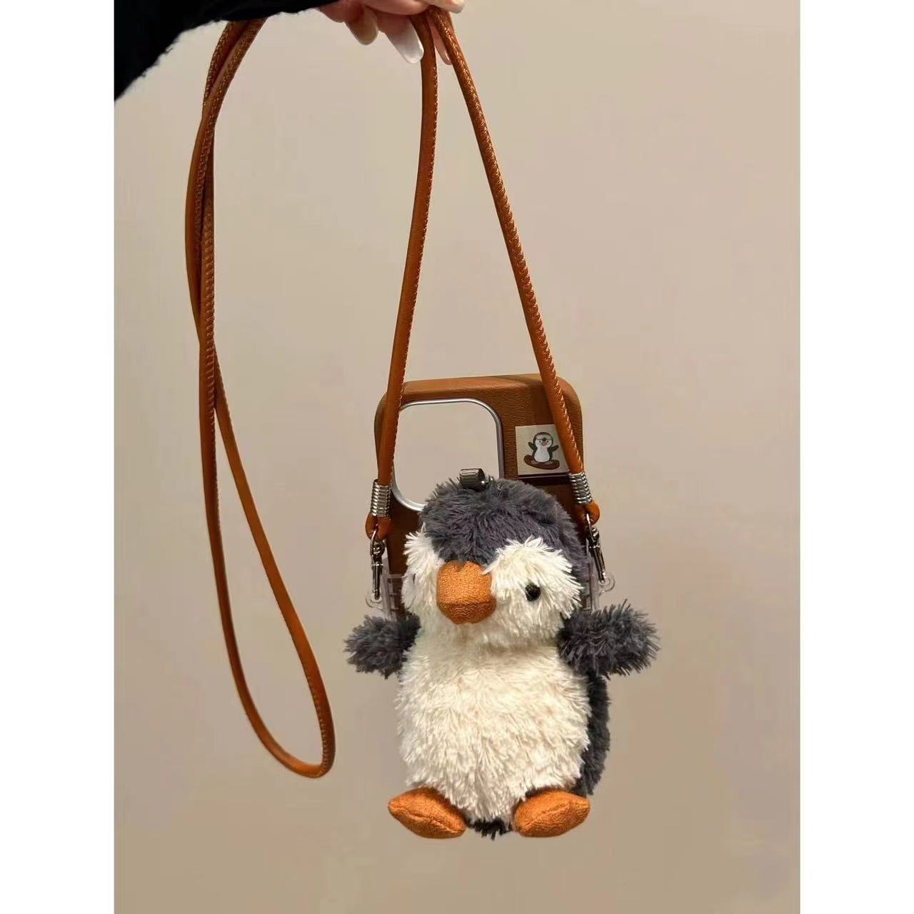 シンプルペンギンドールサイドクリップスマホショルダー【ストラップ