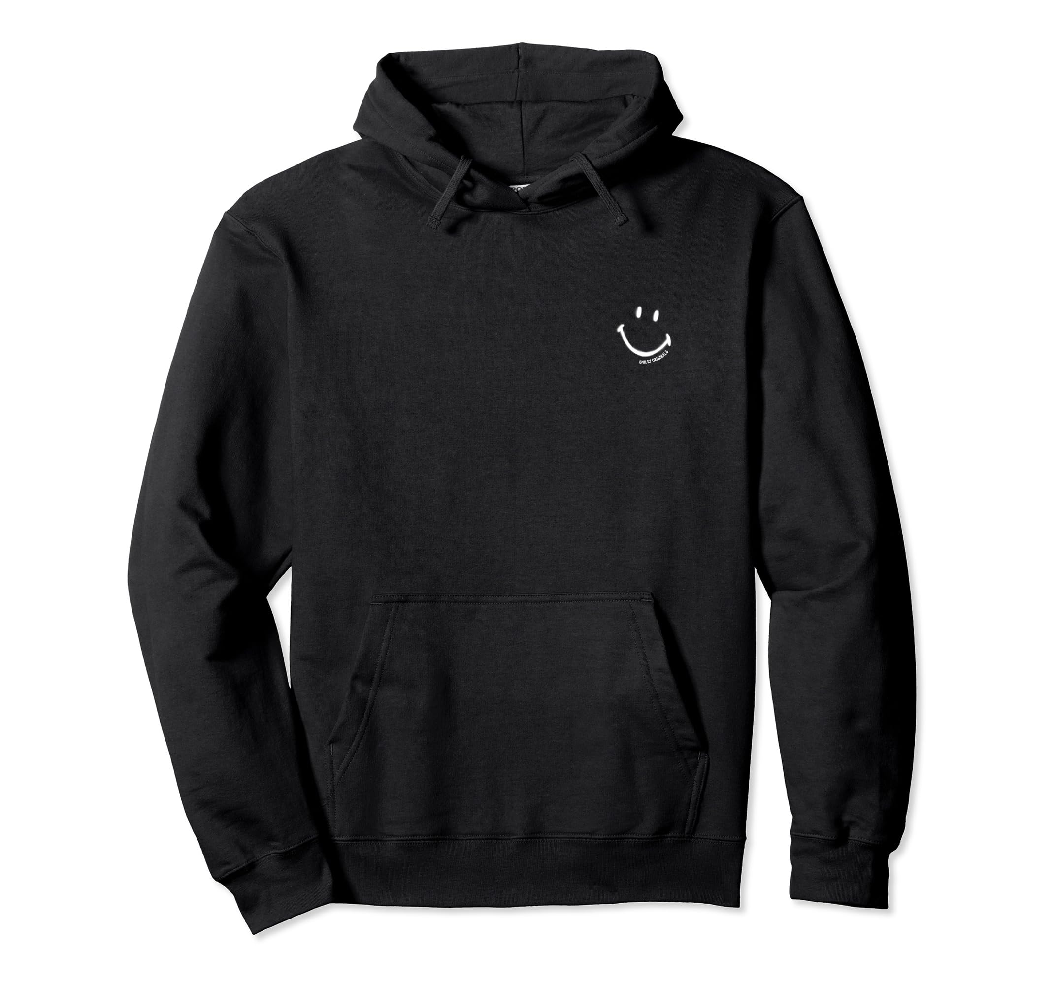 Smiley Originals® Spray Smile Hoodie – Black Pullover Joy