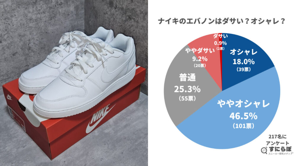 217名に聞いた！ナイキ「エバノン」のデザイン批評！ダサいと感じられ