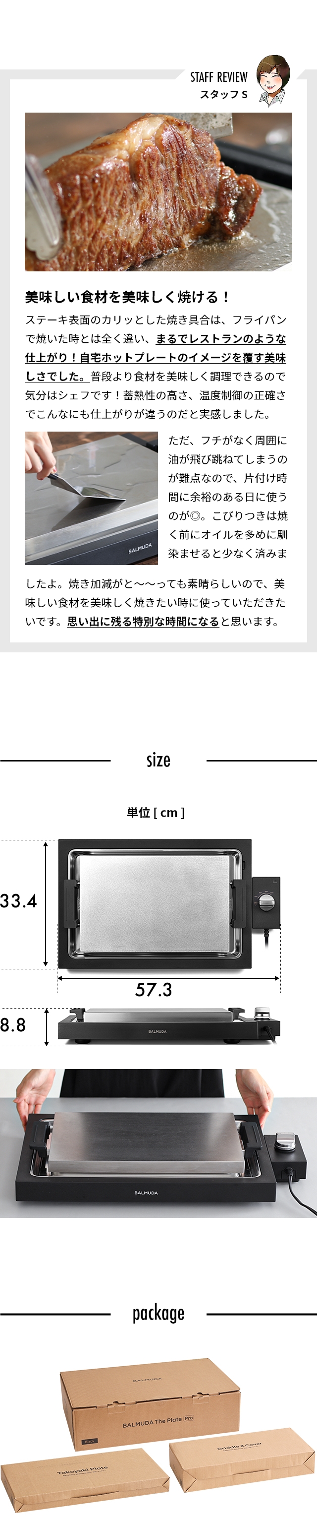 バルミューダ ザ プレートプロ プレートフルセット K10A-BK K10-A100