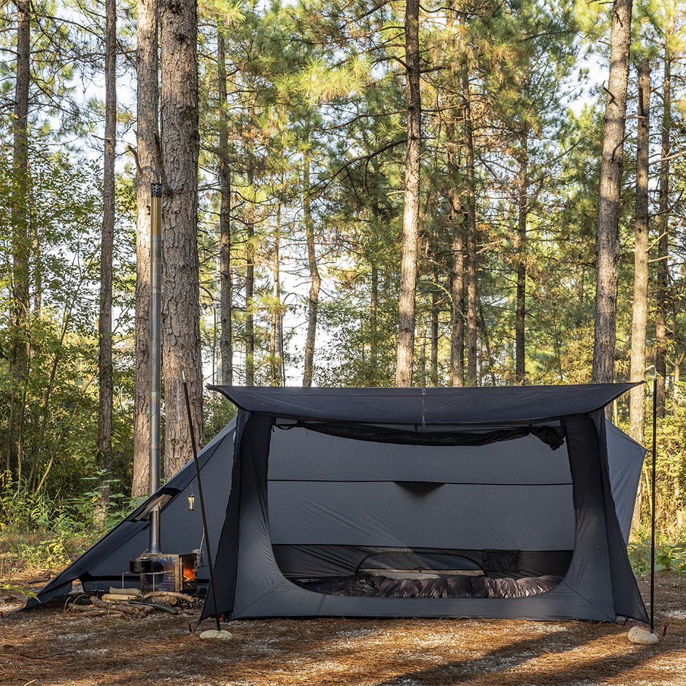 STOVEHUT 20 超軽量 パップテント | 前室あり 軍幕テント煙突穴付き