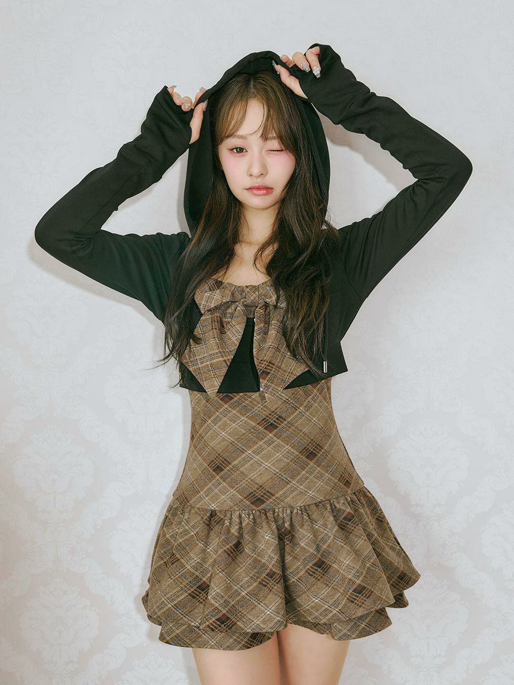 BUBBLES】チェックパーカーワンピース | sparkling mall online store