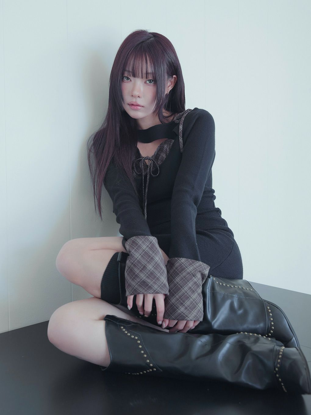 BUBBLES】オープンリボンチェックワンピース | sparkling mall online