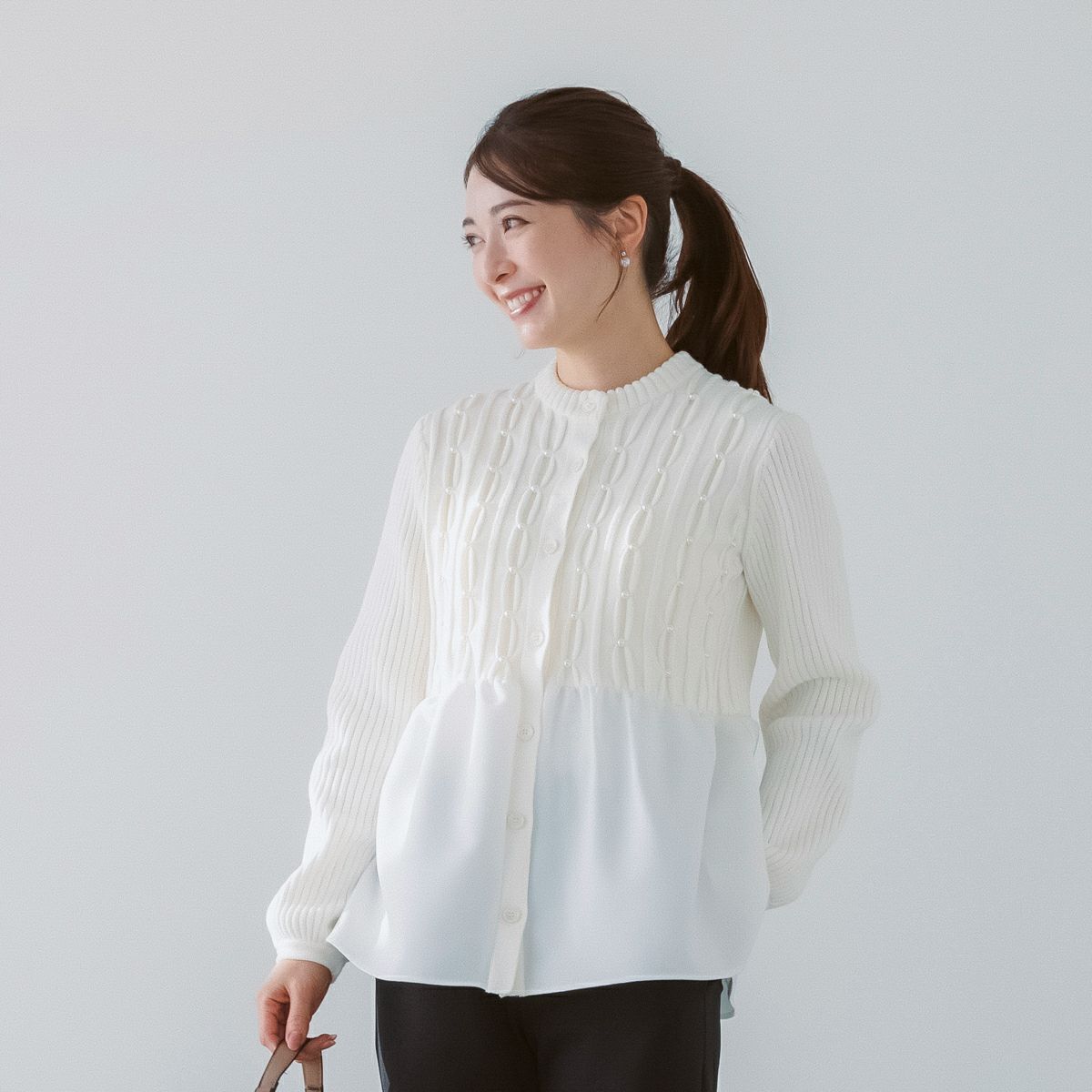 SONO】オーナメントパールニットカーディガン【20260130】 | Spendard.com