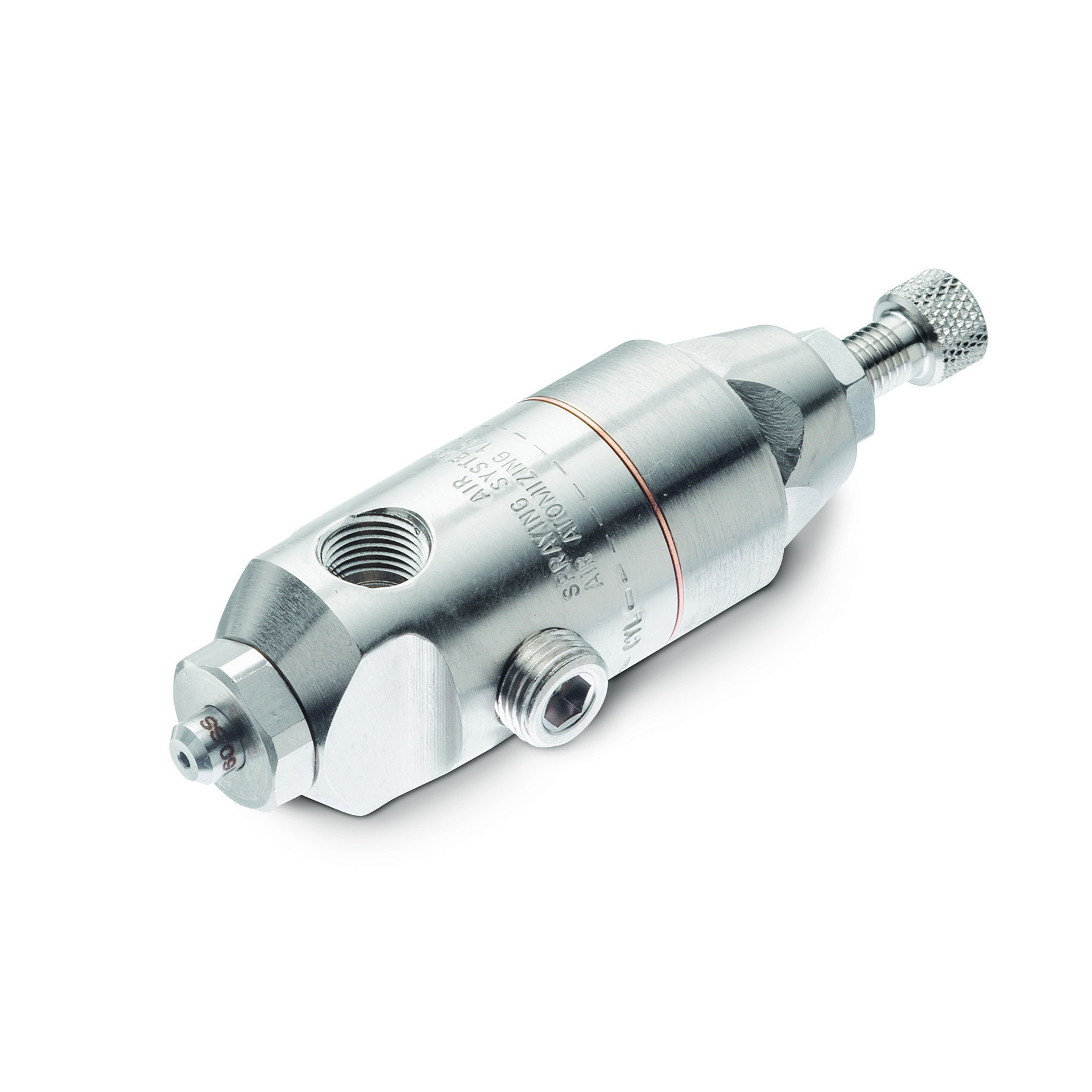 Automatic Air-Actuated Air Atomizing Nozzle, Nickel-Plated Brass