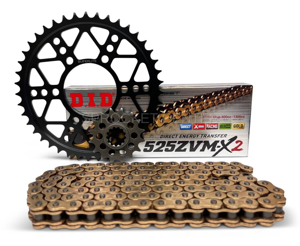 KAWASAKI ZX 10R (16-20) SUPERLITE Steel Sprockets & 525 Chain Kit