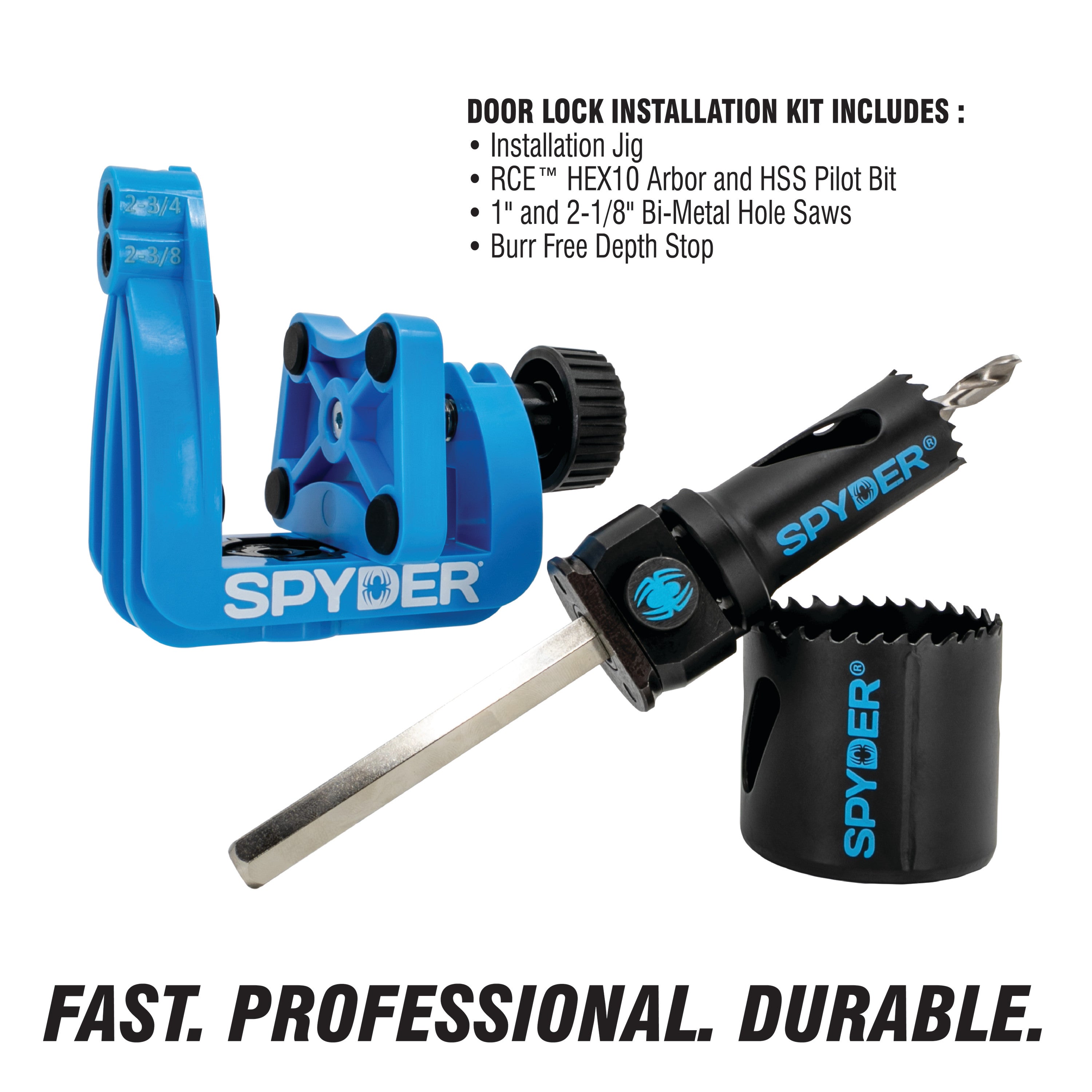 Rapid Core Eject® 5-Piece Door Lock Installation Jig&Bi-Metal Hole