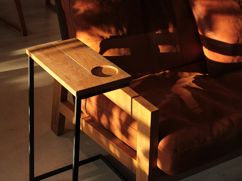 ≪サイドテーブル≫【F サイドテーブル/アイアン×無垢木3タイプ