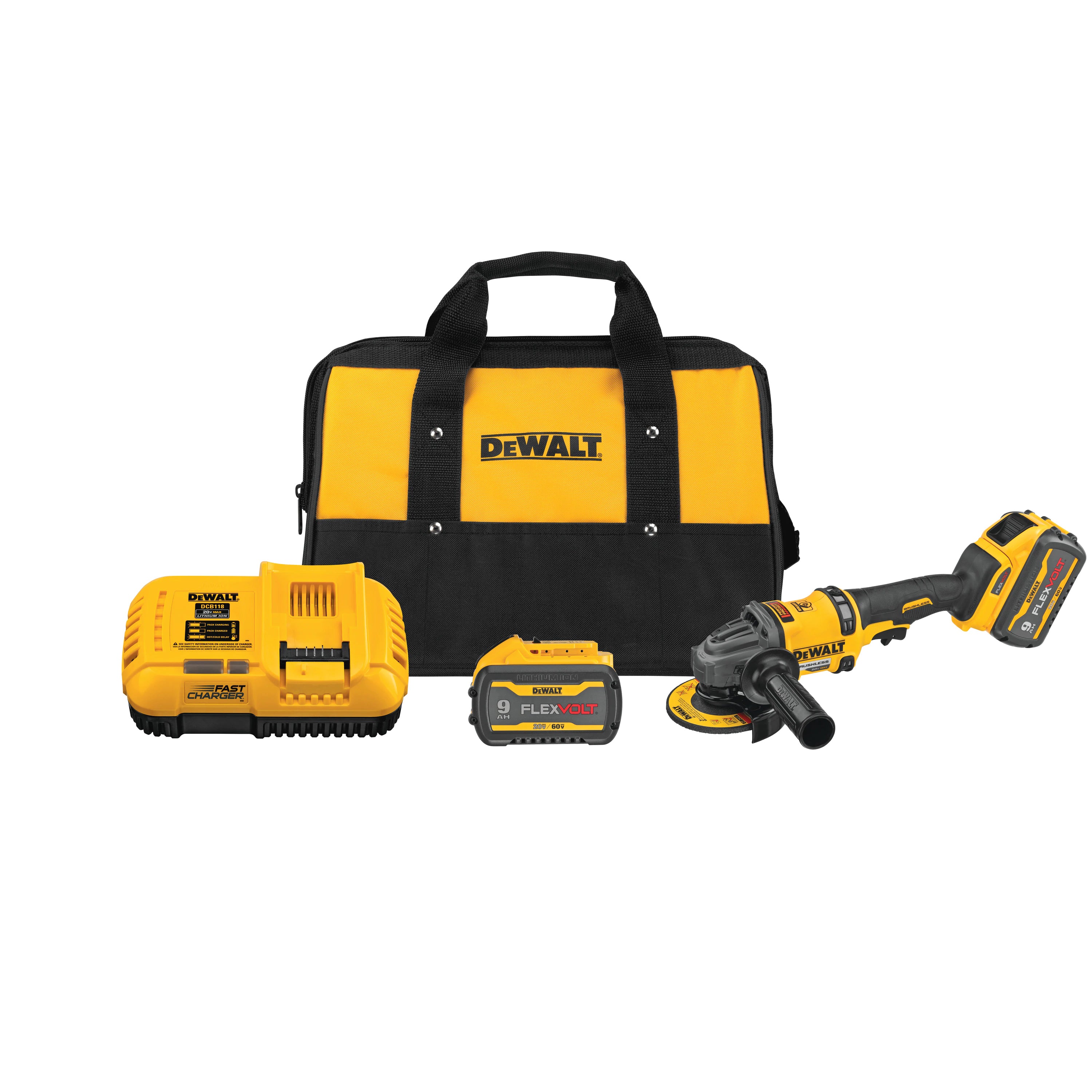 DEWALT DCG418X2, 60V MAX FLEXVOLT 4-1/2'' - 6'' Small Angle