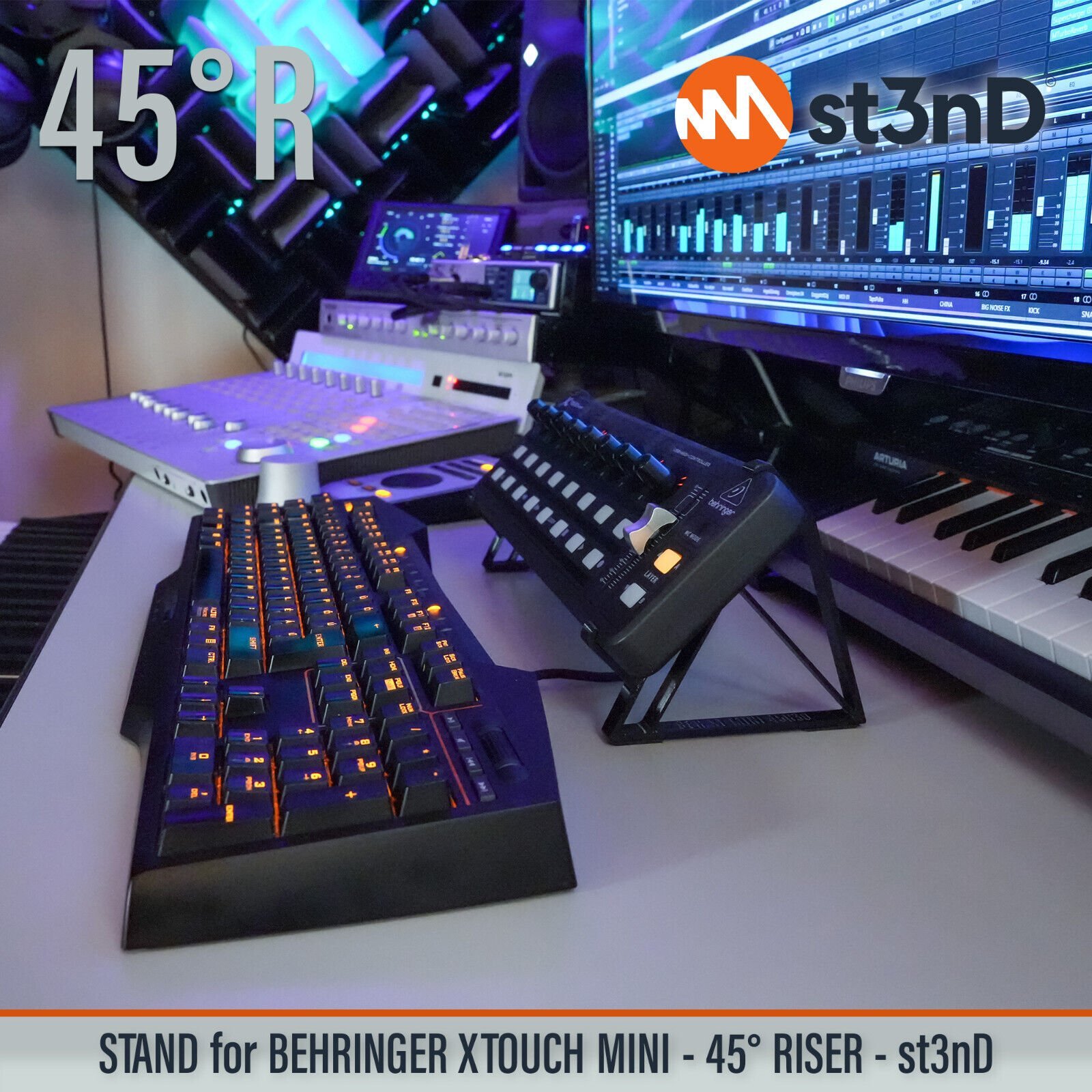 STAND for BEHRINGER X-TOUCH MINI - 45° Raised (by 30mm) - Synth