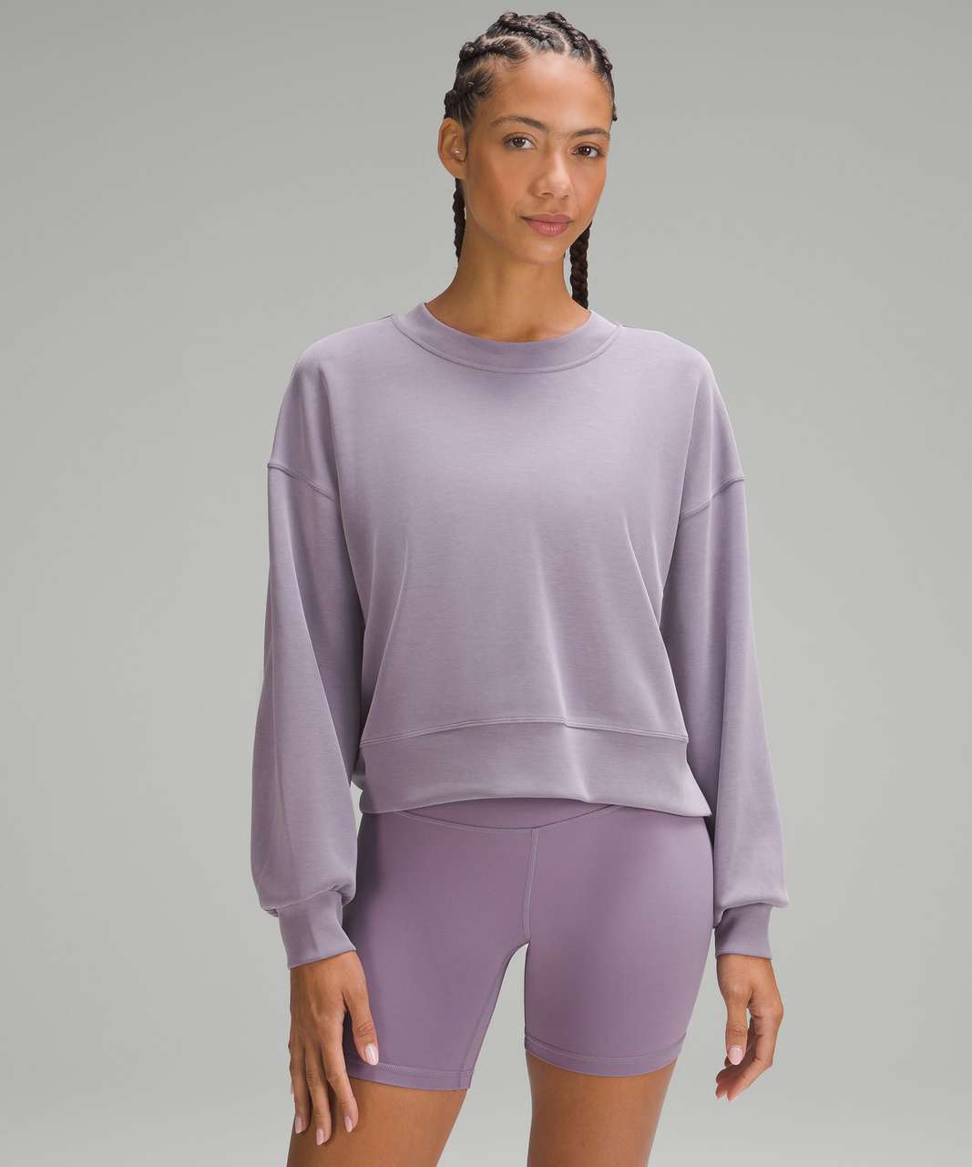 Lululemon Softstreme Perfectly Oversized Cropped Crew - Purple Ash