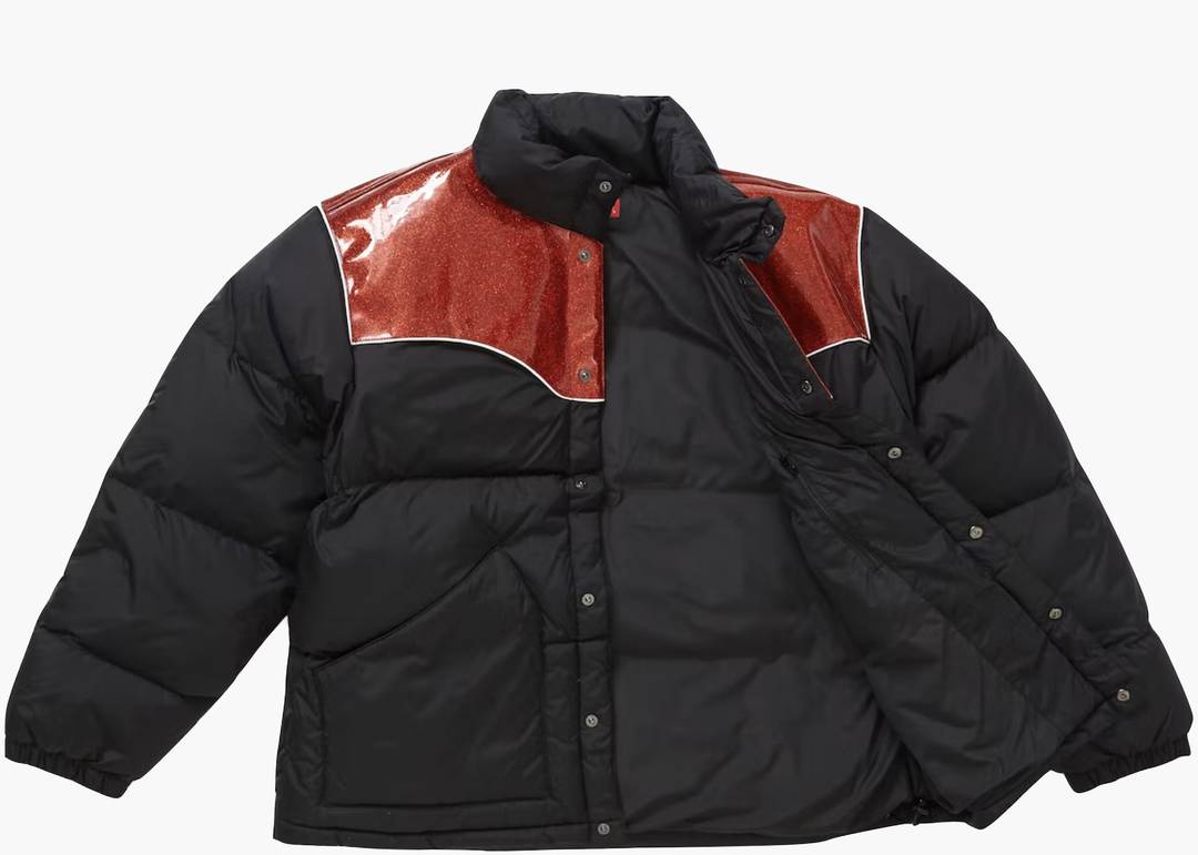 Supreme Glitter Yoke Down Puffer Jacket Black | Hype Clothinga