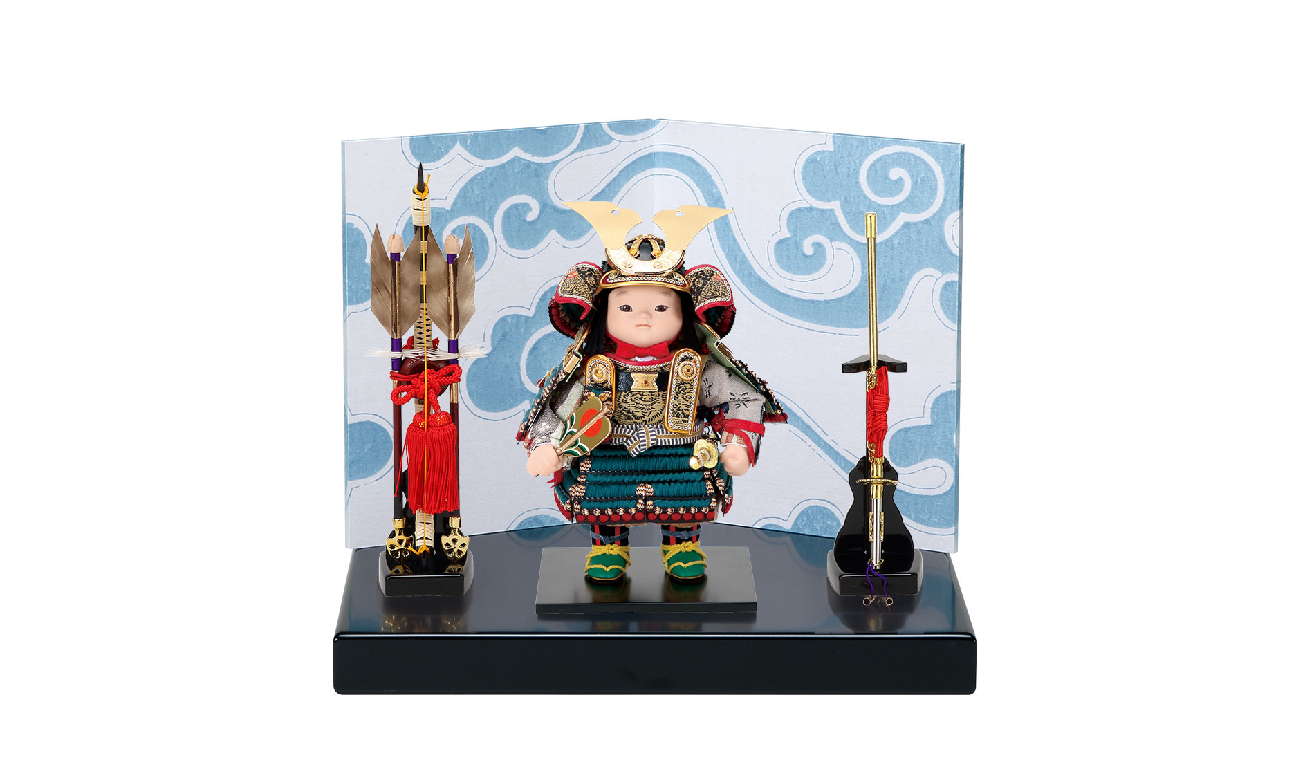 五月人形 鎧着子供大将 縹威 / おしゃれでコンパクトなかわいい