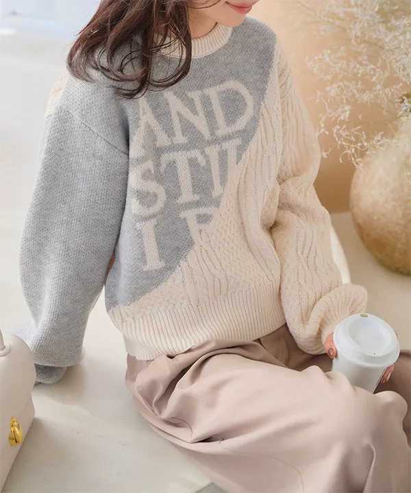 ブロッキングニットプルオーバー[N1146] - レディースファッション通販