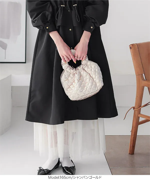 キラキラドットサテンキルティングミニバッグ [B1577] - レディース