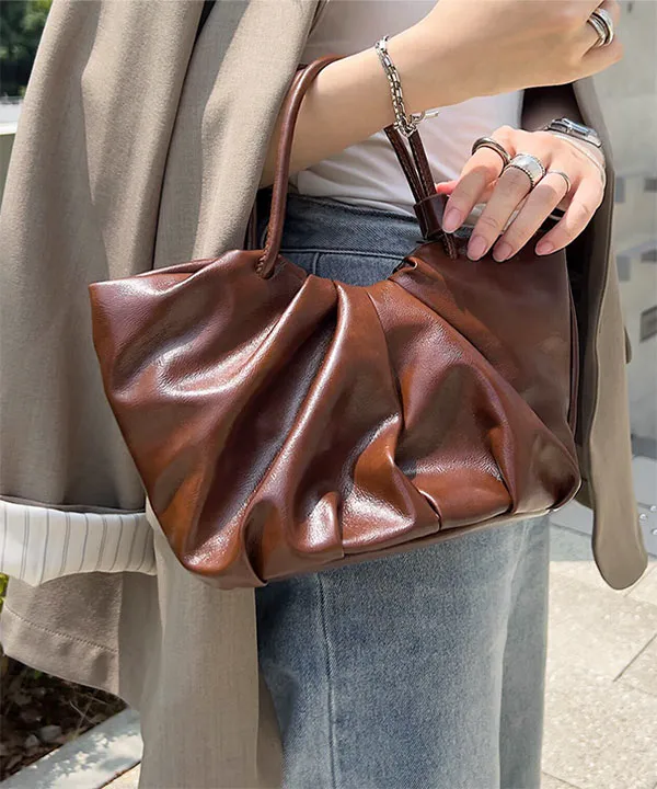 ギャザーデザインフェイクレザーバッグ [B1638] | SALE！ - レディース