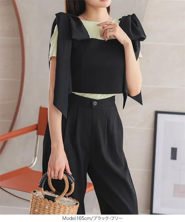 ビッグリボンポンチビスチェ [C7075] - レディースファッション通販