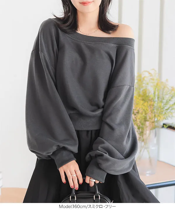オフショルスウェットトップス [C7253] - レディースファッション通販