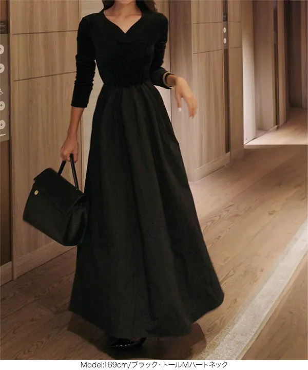 Reinaさんコラボ ] 選べる2タイプ ベロアドッキングワンピース [E3428