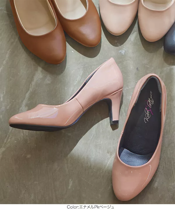 機能系ラウンドトゥパンプス7cmヒール [I93A] | SALE！ - レディース