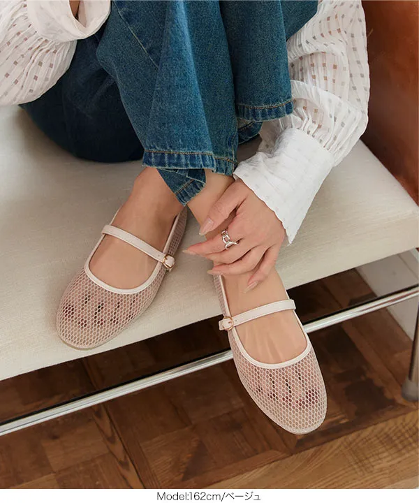 メッシュメリージェーンパンプス [I2645] - レディースファッション