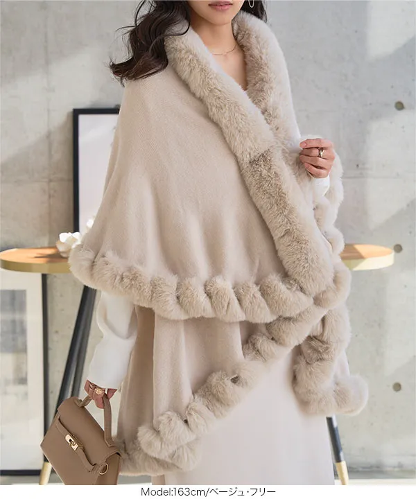 フェイクファーケープコート [K1434] - レディースファッション通販