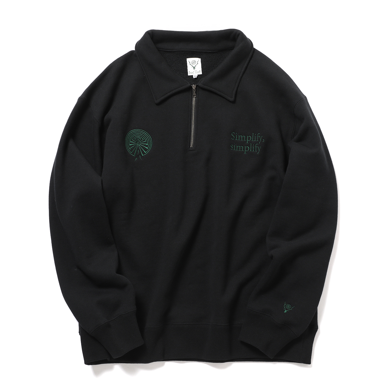 South2 West8 / サウスツーウエストエイト | Emb. Half Zipped Sweat