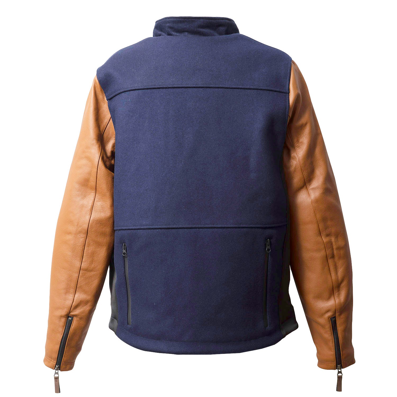 LEATHER SLEEVES MELTON JACKET – 56design WebStore