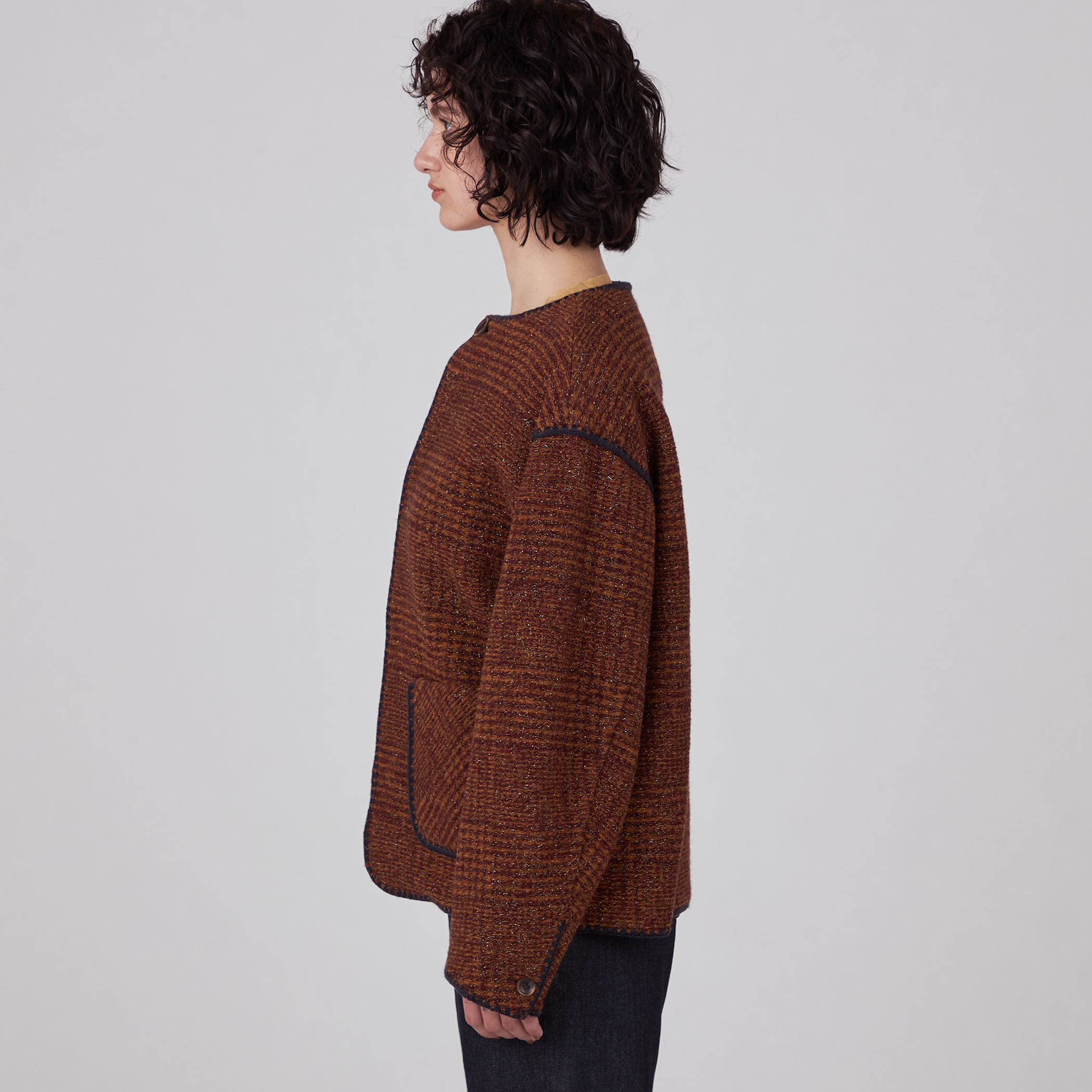 チェックスパーク クルーネックジャケット｜トゥモローランド 公式通販