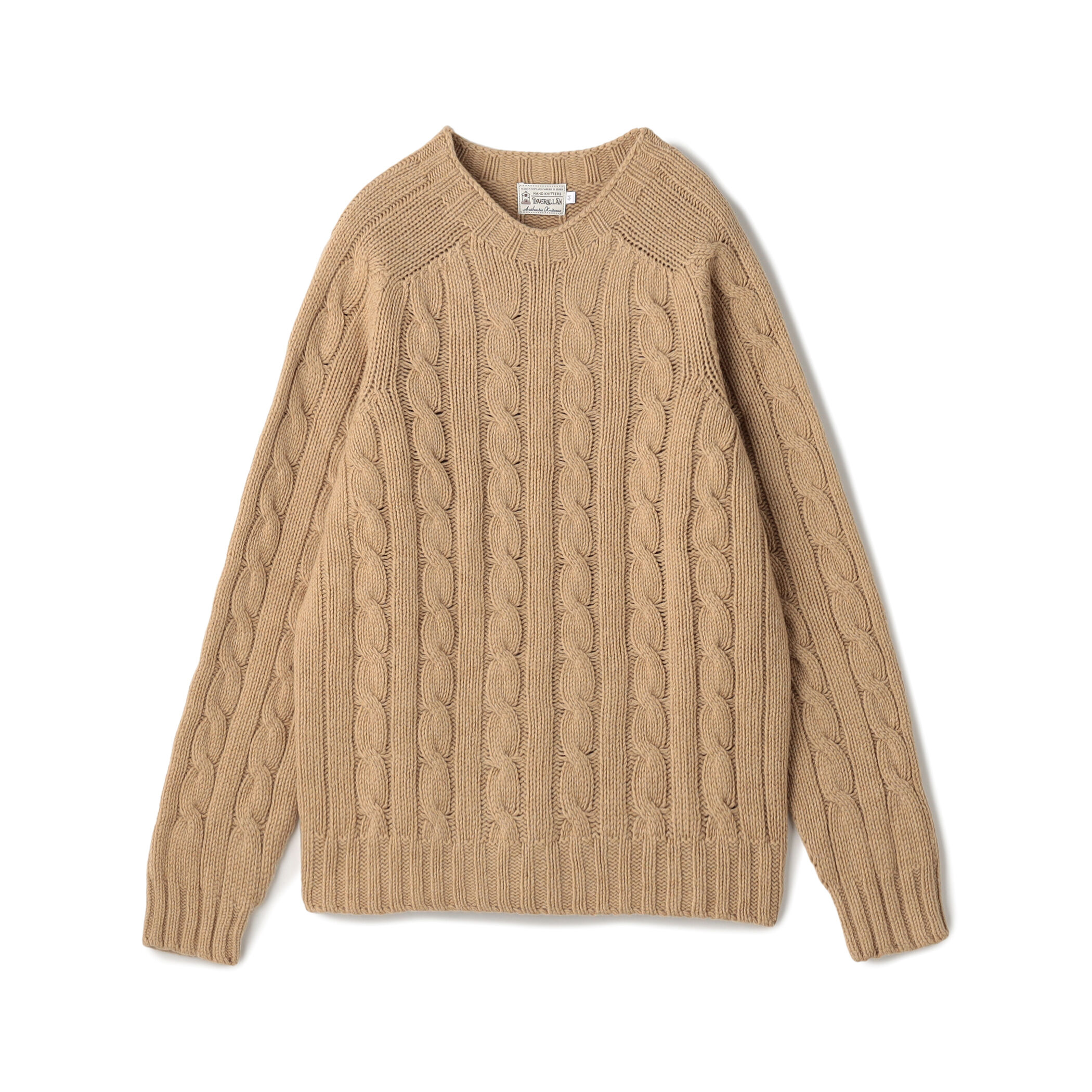 INVERALLAN ウールケーブル クルーネックプルオーバーニット