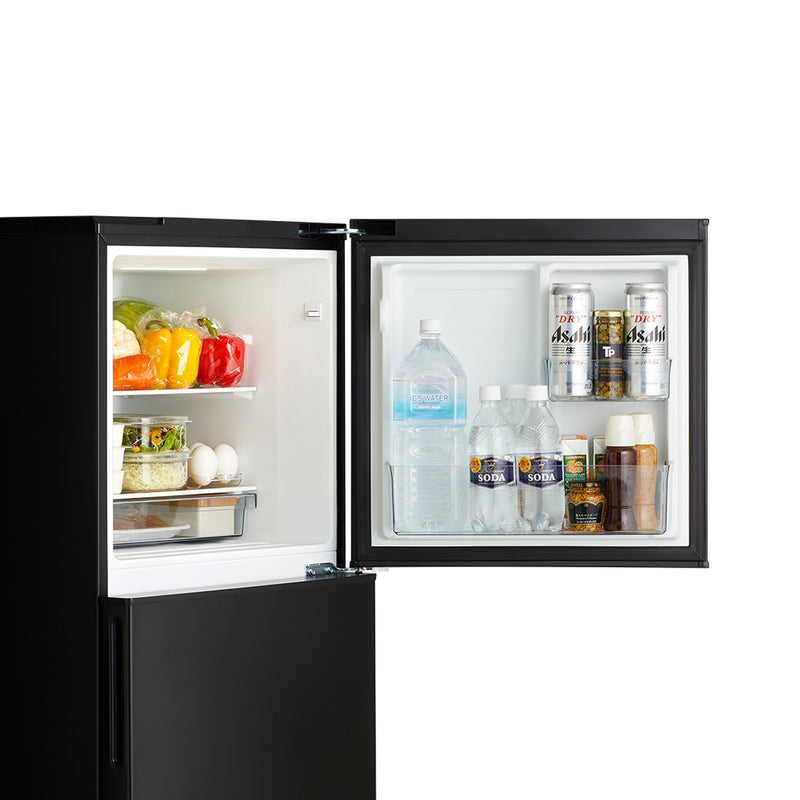 黒の2ドア冷蔵庫 IRIS OHYAMA（アイリスオーヤマ） 冷蔵庫 153L 右開き