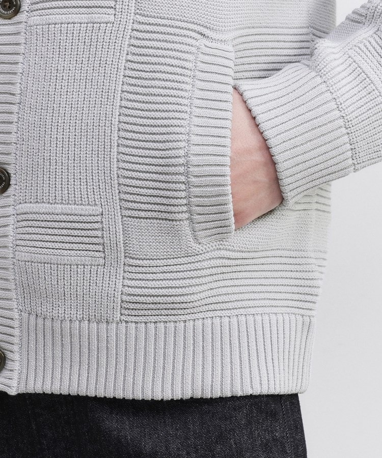 畦編みチェック ニットカーディガン（カーディガン/ボレロ） | TAKEO