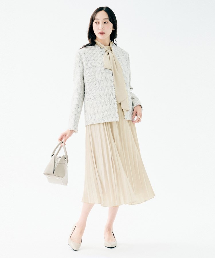 セレモニー/フォーマル/洗える】ボウタイ プリーツワンピース（マキシ