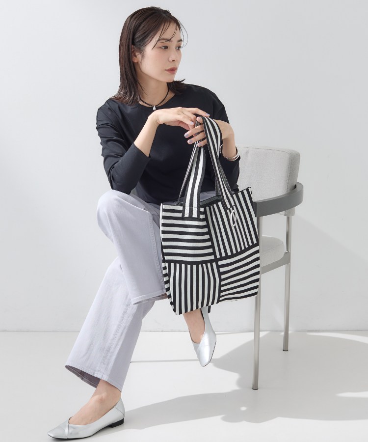 WEB限定カラー／A4収納】柄ニットバッグ（トートバッグ） | INDIVI