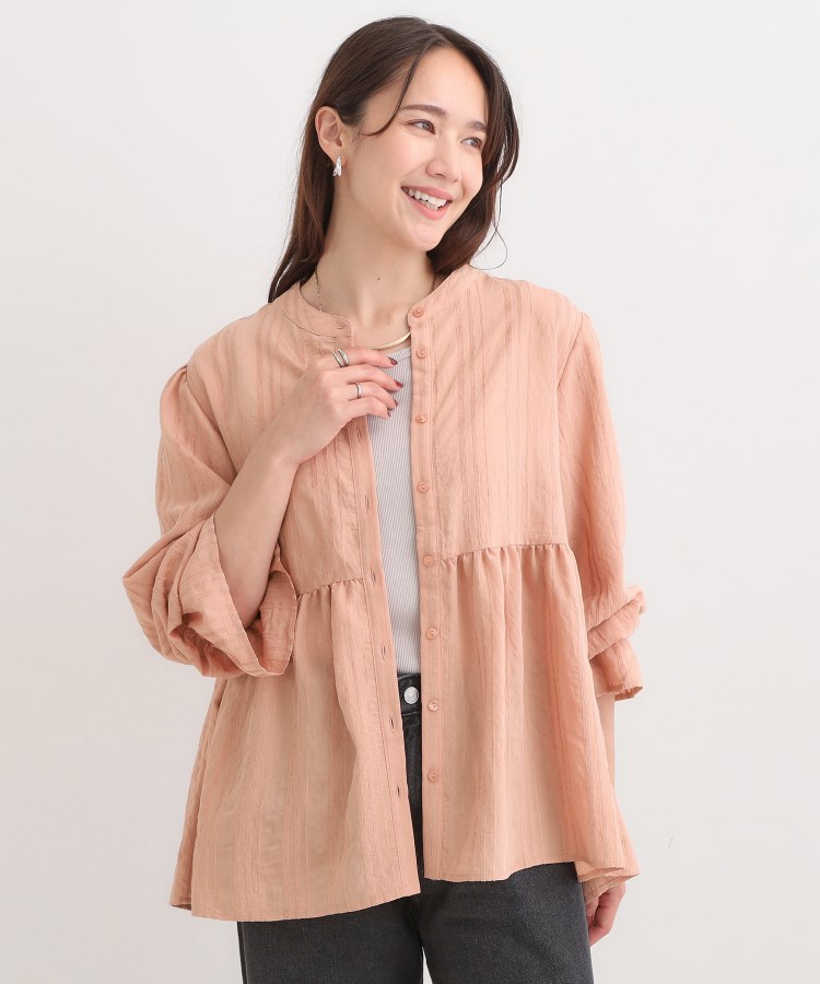 S-LL】大人フェミニン ペプラム風フリルブラウス（シャツ・ブラウス