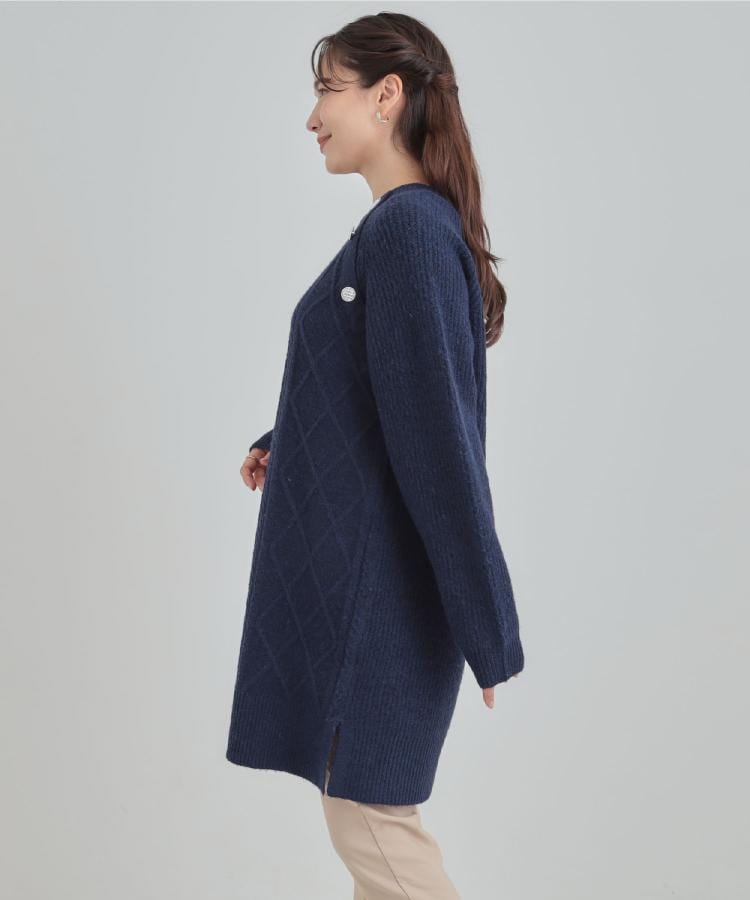 着丈選べる】ケーブル柄ニットワンピース（ミドルワンピース） | SHOO