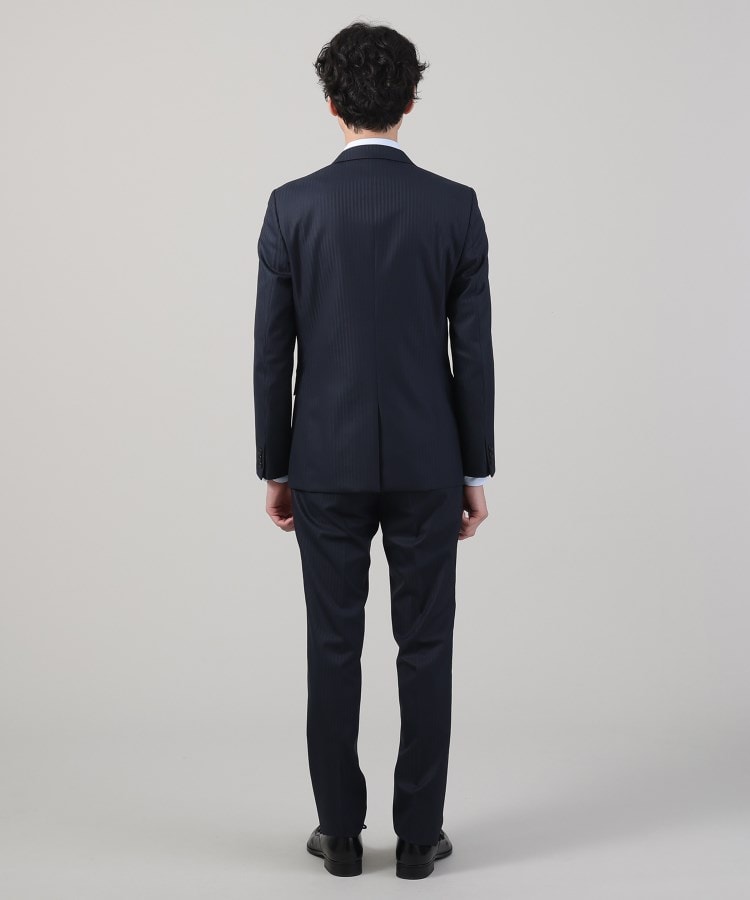 ナローモデル】シャイニー ヘリンボン ストライプ スーツ/3ピース対応