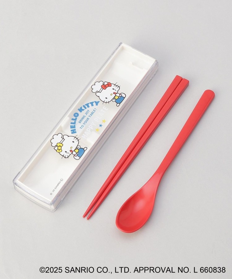 引きフタ箸スプーンセットHP RD ＜HELLO KITTY ハローキティ