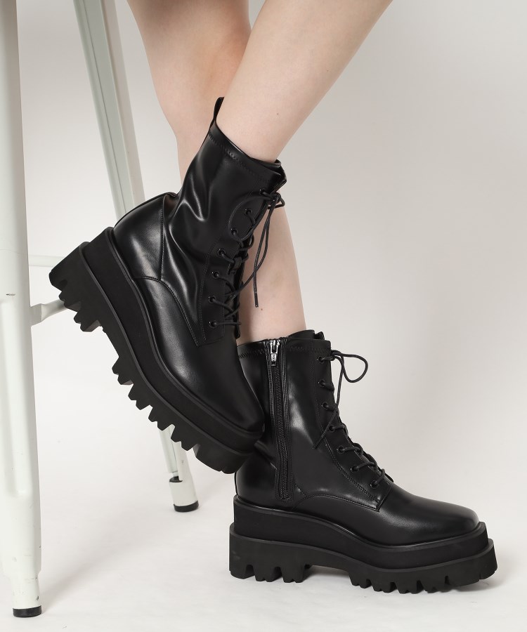 トラックソールレースアップショートブーツ（ブーツ・ブーティ