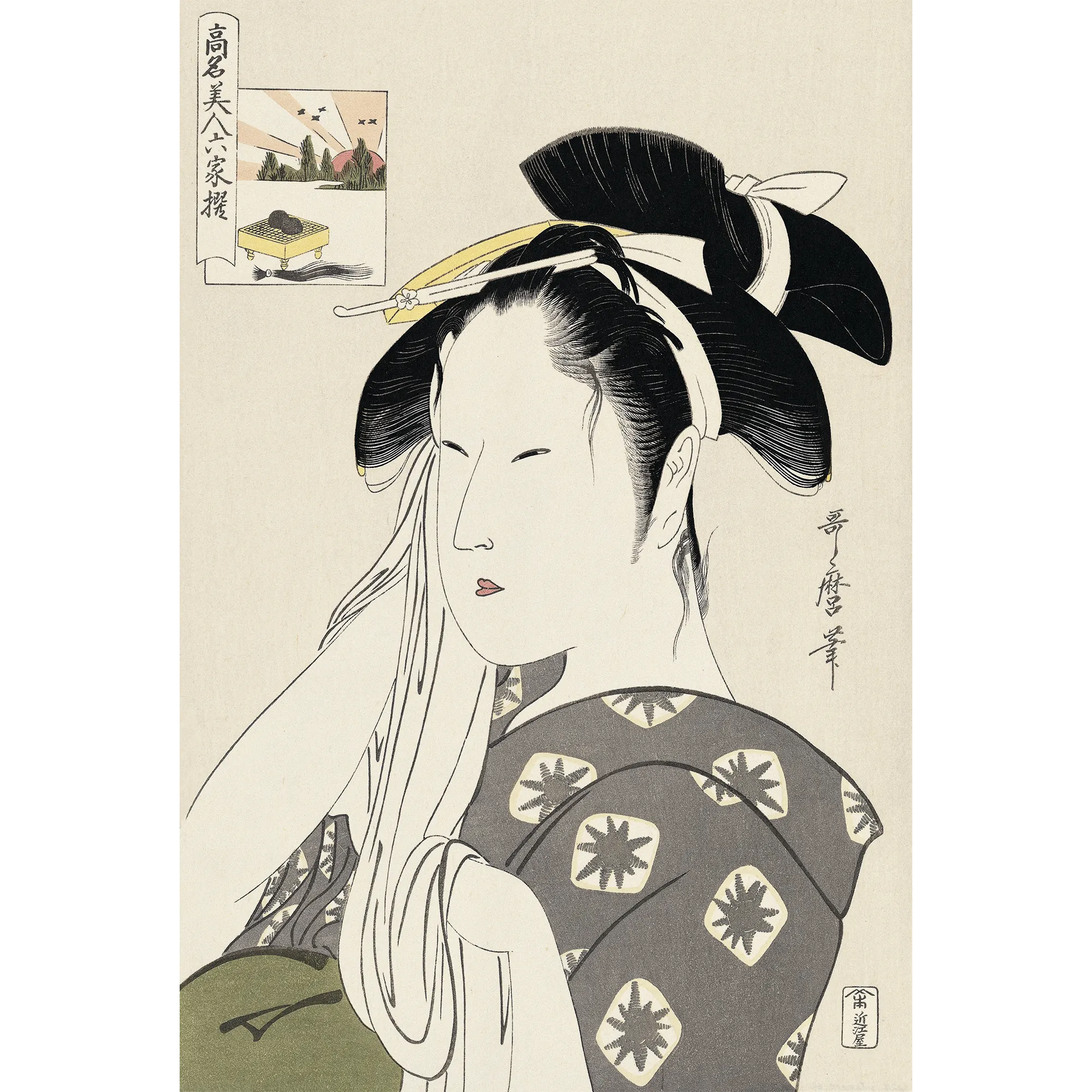 Kitagawa Utamaro（喜多川歌麿） 喜多川歌麿「高名美人六家撰」全6図