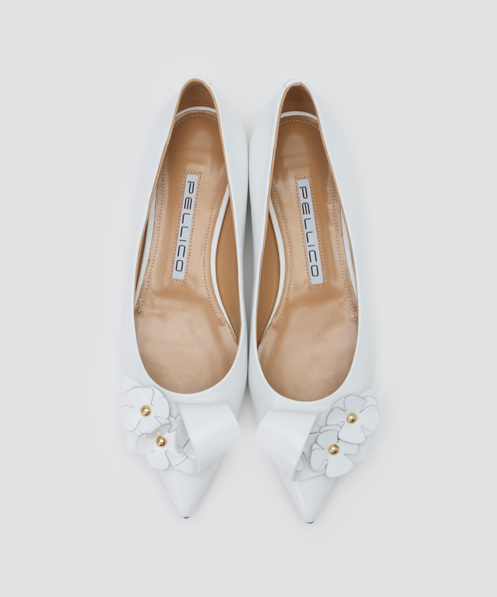 ペリーコ フラットシューズ 38 ツイード ホワイト ペリーコ フラット