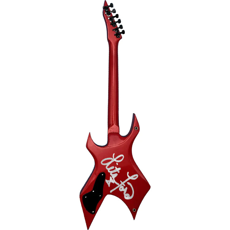 Lita Ford Limited Edition Signed Red Warlock Mini Guitar Replica