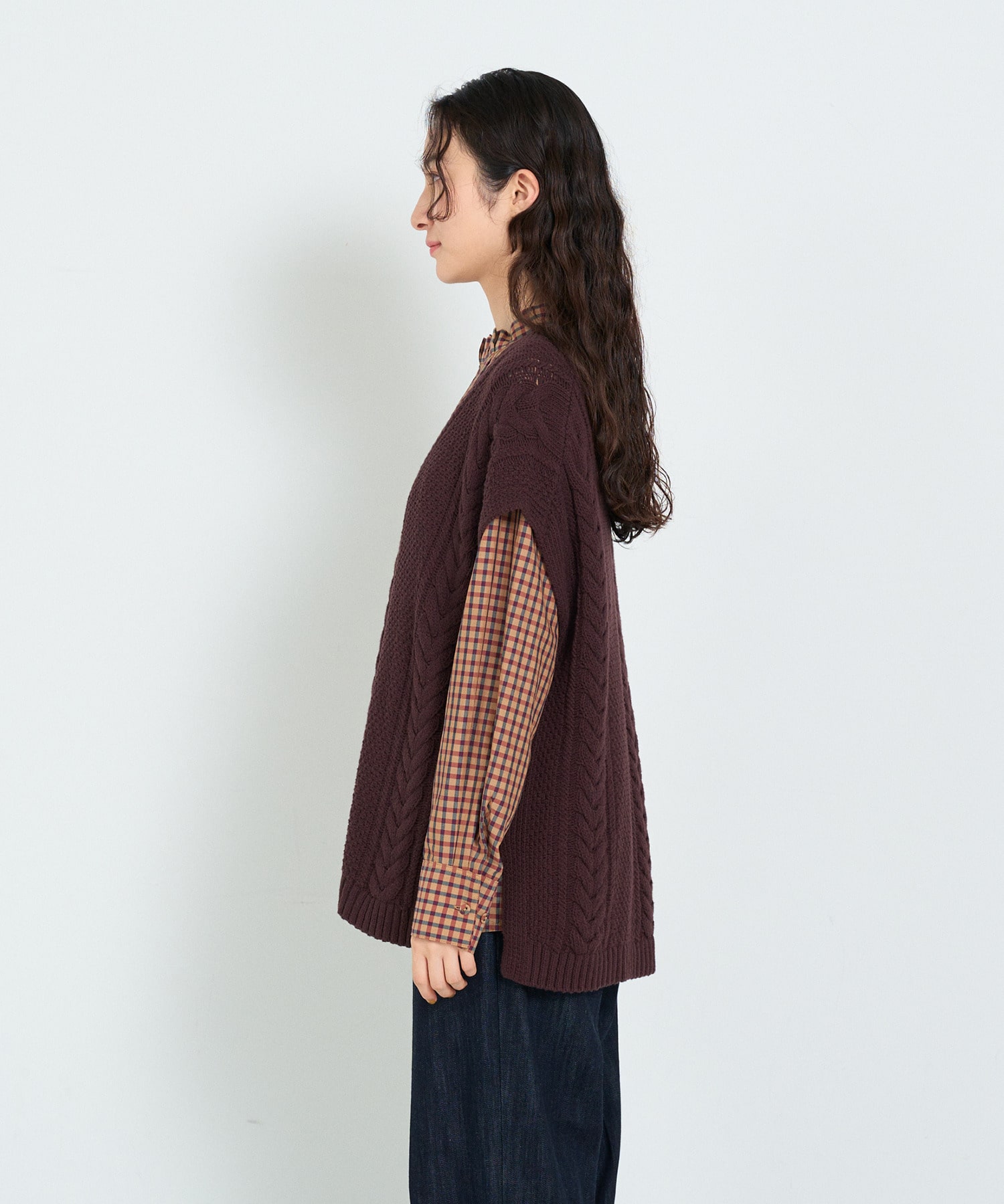 コットンリリヤーンケーブルニットベスト｜BIGI online store - ビギ