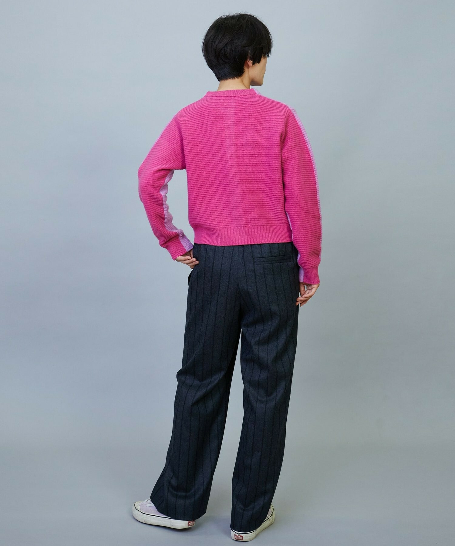 Lサイズ】ANNUAL×MOGA ウールカシミヤバイカラーカーディガン