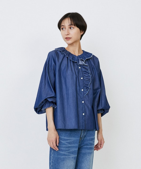 ライトデニムフリルデザインブラウス｜BIGI online store - ビギ